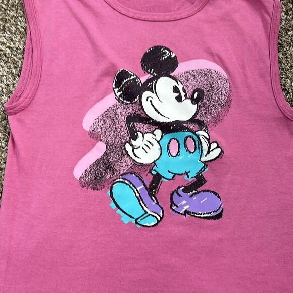 Vintage Disney Mickey Mouse 80s Made in the USA Pink Tank Top Womens Large - Picture 6 of 9